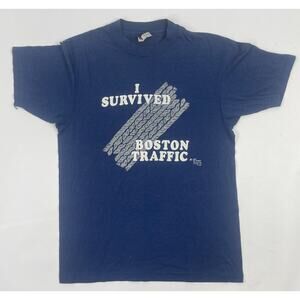 Vintage RARE Hanes 1980 Single Stitch "I SURVIVED BOSTON TRAFFIC" T-Shirt M